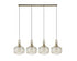 Atmore Brass & Black Plate with 4 Pumpkin Shaped Glass Shades